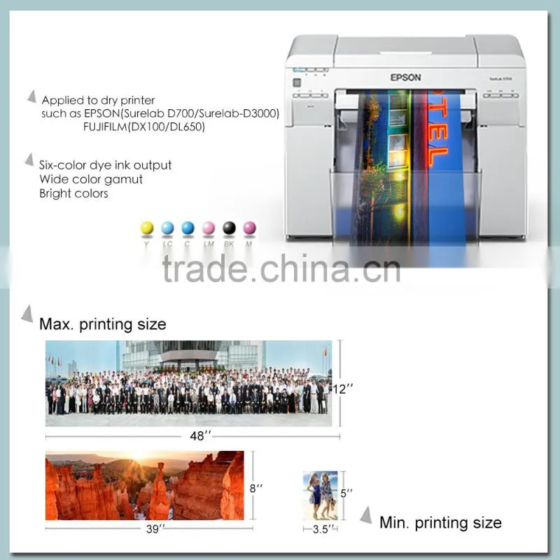 Yesion Fuji DX100 Dry Lab Photo Paper, RC Glossy Photo paper For Dry Minilab/ Noritsu D701and Epson D700