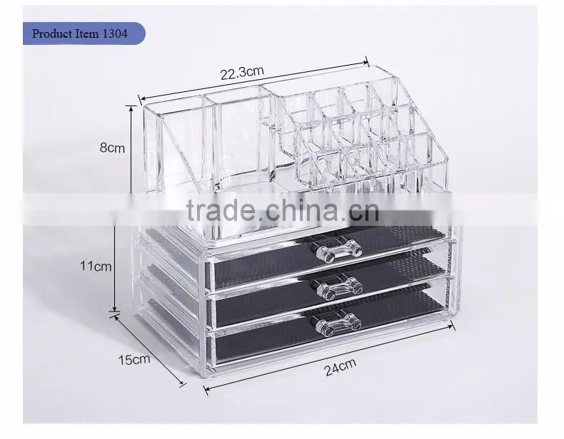 Customize clear acrylic stroge case makeup organizer cosmetic case