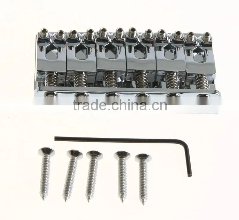 Guitar Parts 65mm Chrome 6 Strings Saddle Hardtail Bridge Top Load