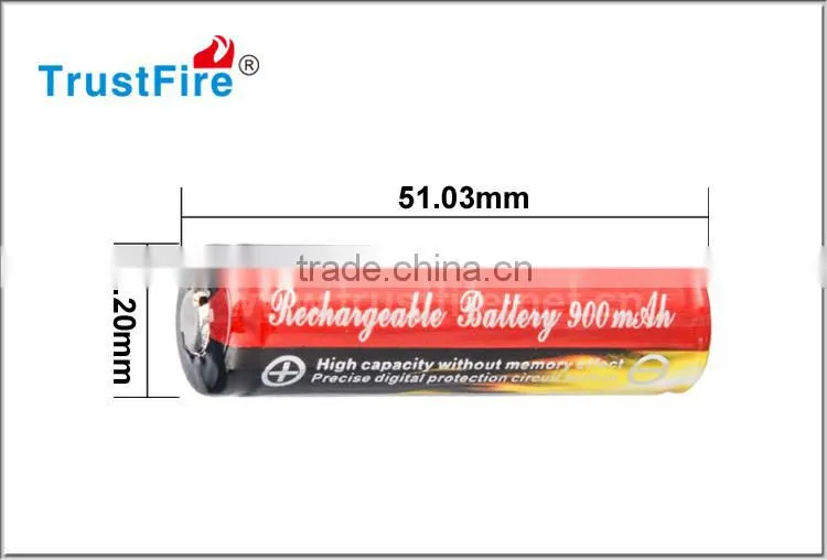 Powerful TF rechargeable battery TrustFire 14500 Li-ion battery 3.7V 900mAh rechargeable lithium battery with PCB