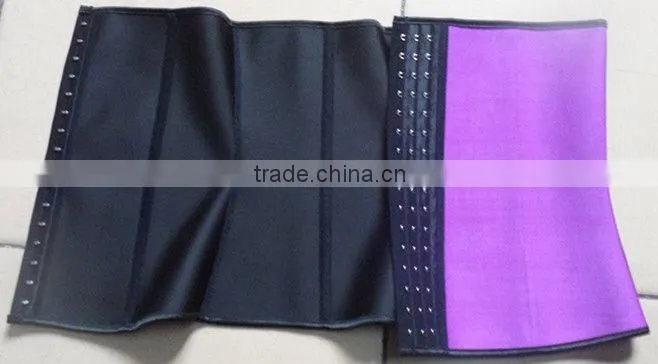 The most popular design solid color mature women steel bone 100% latex rubber corset