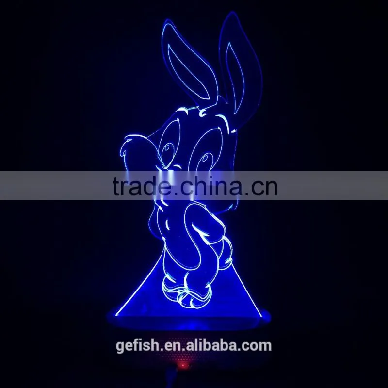 Customized laser cutting acrylic 3D display lamp with light