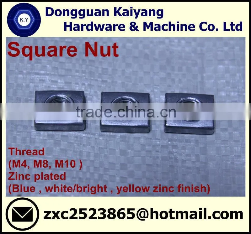 Square Nut ( Furniture Fastener); M4, M8, M10.