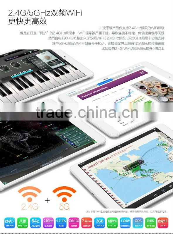 HOT!!! 9.7 Inch Retina 2048x1536 Android 4.4.4 MTK MT8752T Octa core 2GB RAM 32GB ROM 13.0MP 4G LTE Teclast T98 Tablet PC