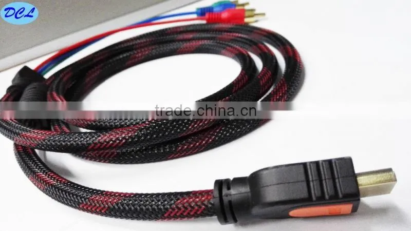 2M HDMI to 3RCA cable with nylon net