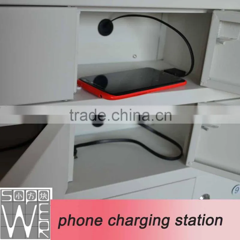 9 compartment steel locker charging cart