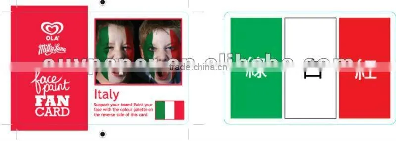 Sports product face paint card children's design