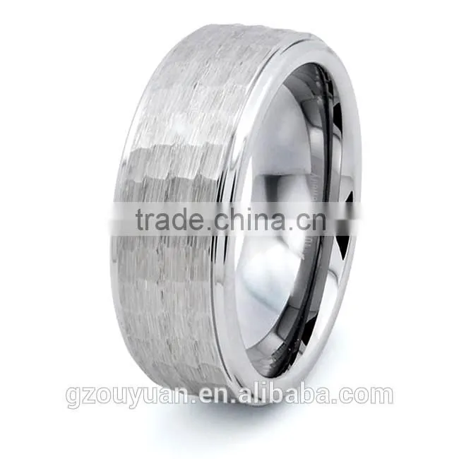 8MM Diamond Cut Beveled Tungsten Ring, Bezel Tungsten Carbide Ring