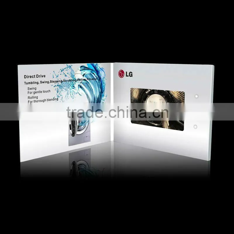 Hot sale 10 inch A4 paper card lcd video invitation card for greeting