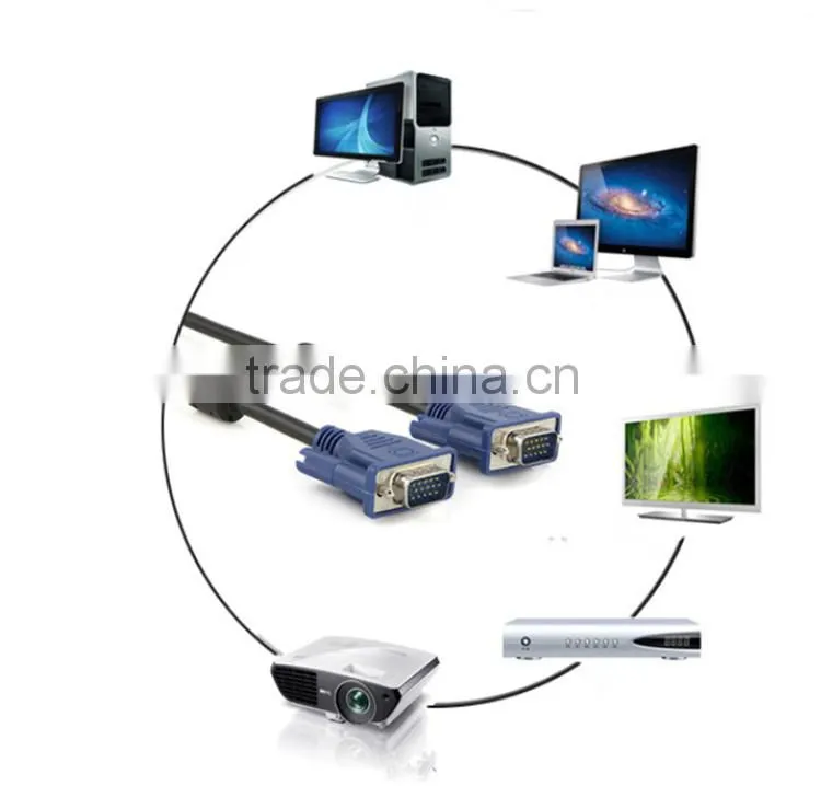 good quality 3+5 VGA cable full copper male to male for television/computer