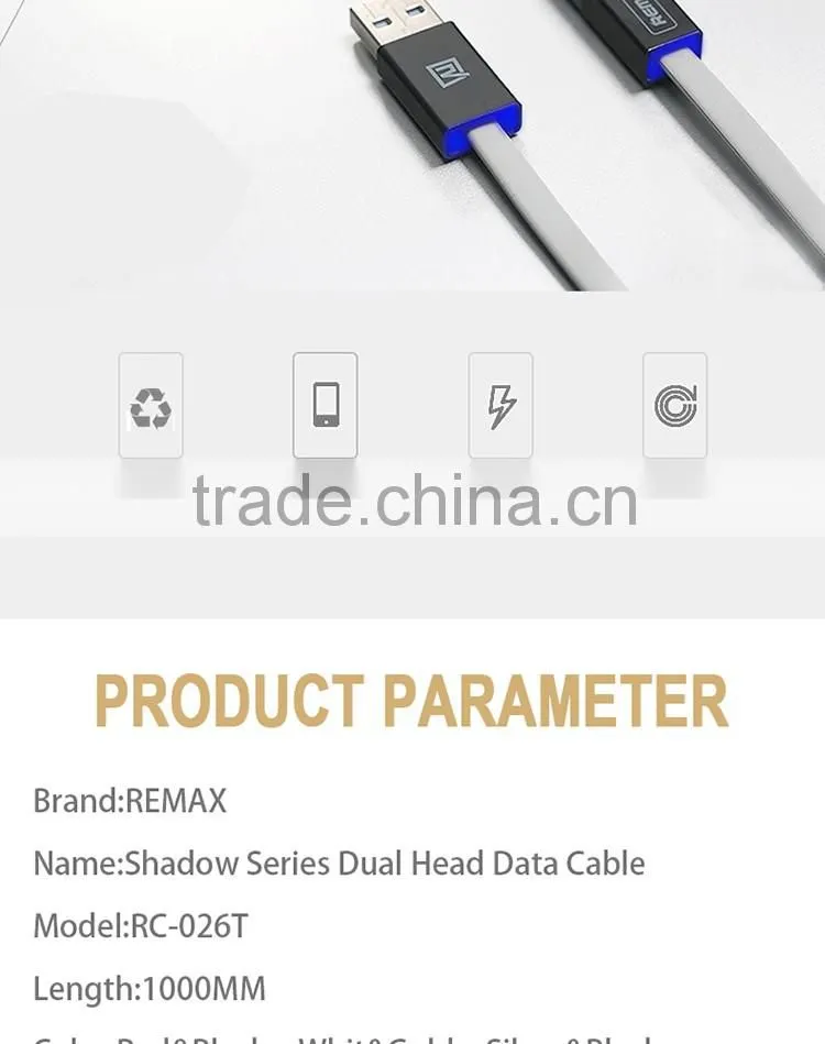 REMAX Shadow Led 2In1 magnetic usb data cable