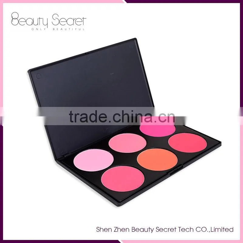 2016 New products No Logo 6 color cosmetic concealer palette blusher palette 6 color makeup blush palette