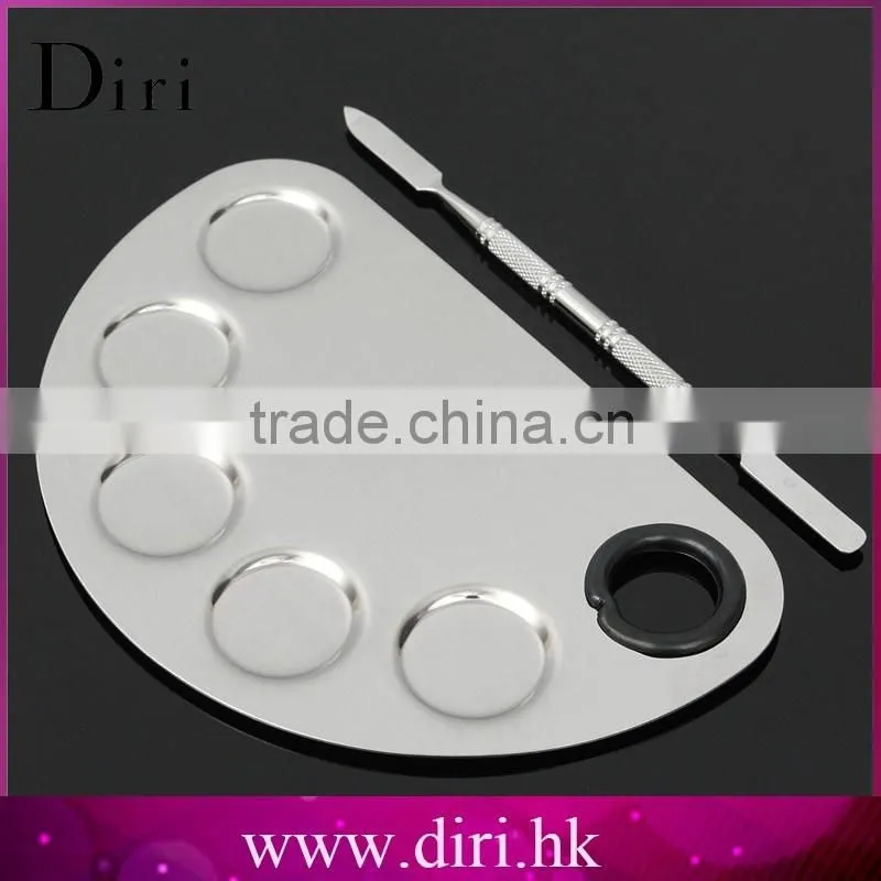 Stainless Steel Semicircle Makeup Palette Spatula Professional Makeup Tool