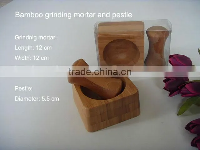 Bamboo mortar and pestle