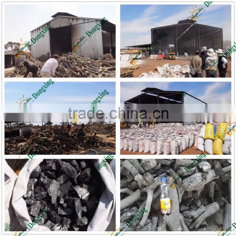 wood timber sawdust charcoal briquettes carbonization stove