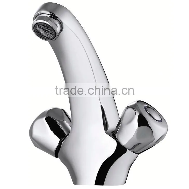 Single Hole Dual Wheels Bathroom Wash Basin Faucets