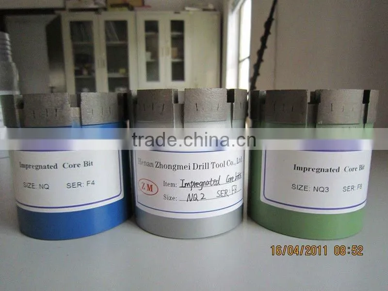 impregnated core bit use for drilling hard formations