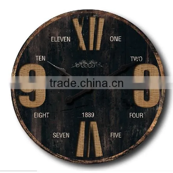 Cheapest!Small Vintage Decorative MDF Wall Clock Wooden Wall Clock