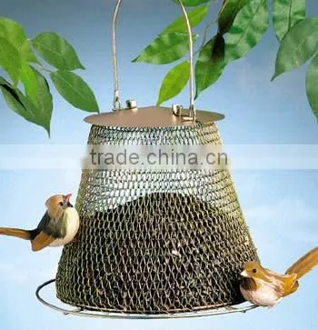 HOT SELLING ROUND BIRD FEEDER, SPIRA DESIGN WITH HANGING HOOK, GREEN COLOR