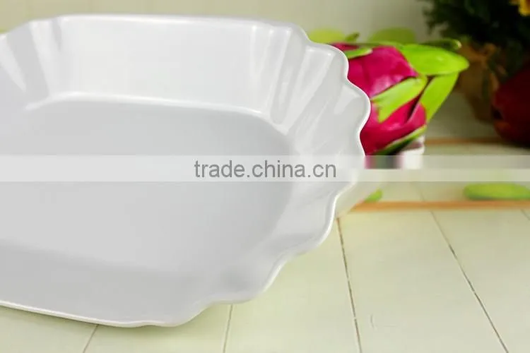 2017 Factory supplies fluted edge dinnerware serving food tray