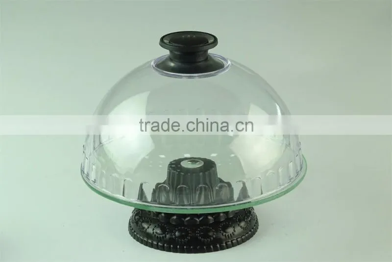 360 degree glass dessert/cake stand holds up to 16cm with clear lid for sale