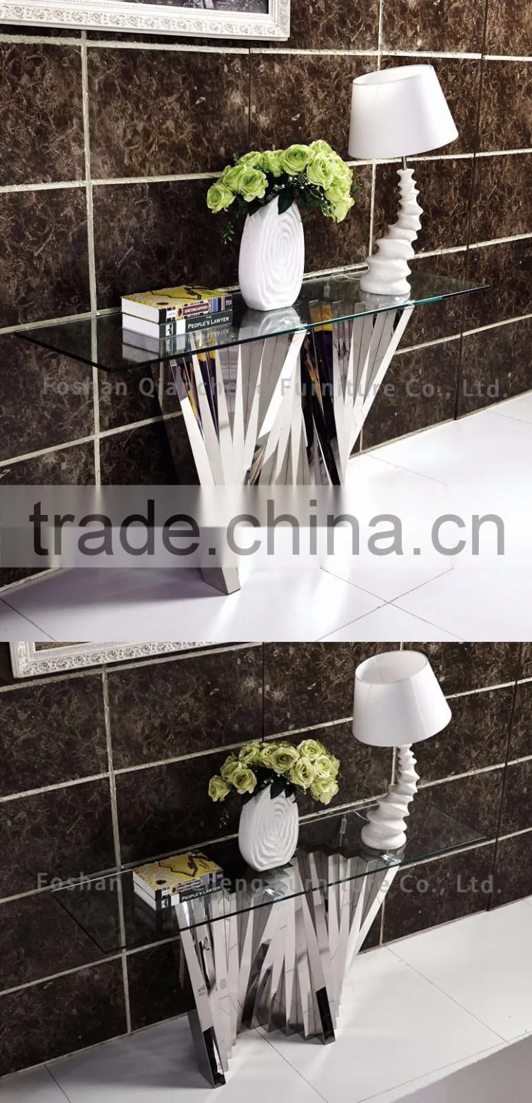 2017 new modern canada style glass console table