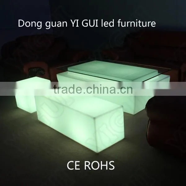 Plastic Material and Commercial Furniture General Use glowing dining tables