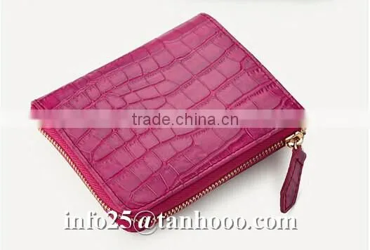 Sexy clip/crocodile leather women purse/leather coin bag