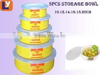Enamel storage bowl with PP lid