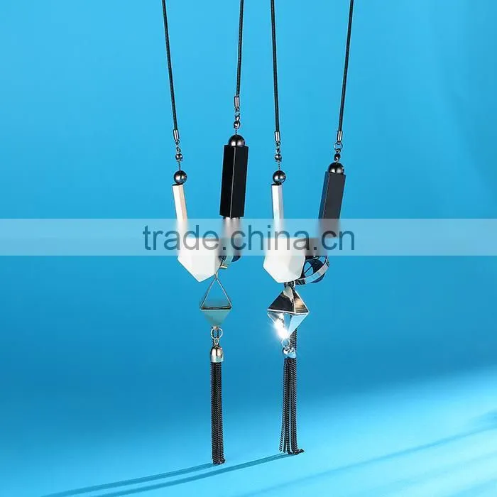 geometric necklace assorted irregular pattern beads chain necklace chain tassel long sweater necklace