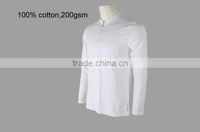 Free Sample Long Sleeves 100% Cotton Screen Printing Plain White Tee Shirt