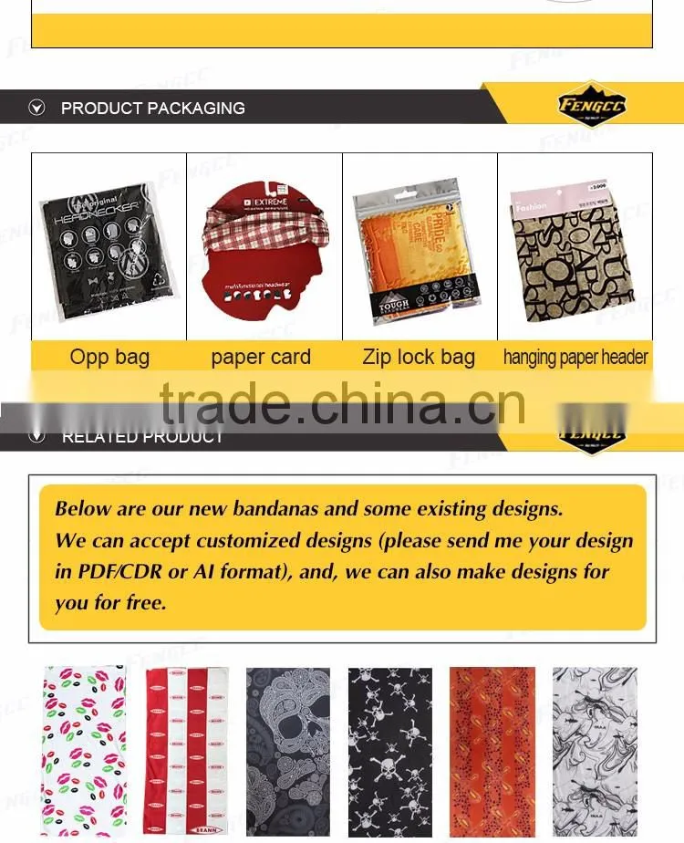 wholesale customized multifunctional seamless bandana