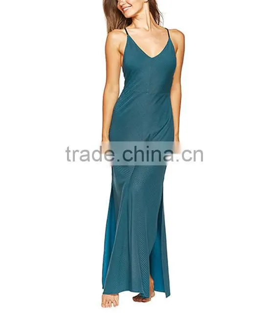 Wholesale Deep V Neck Maxi Beach Party Wear Dress Sexy Slit Ladies Western Long Backless Beachwear Dress
