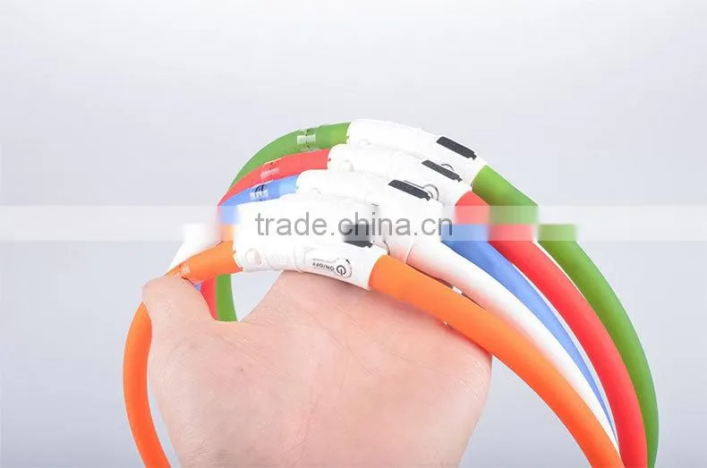 HFR-YD-03wholesale pet PU dog rope LED collar charging warning light