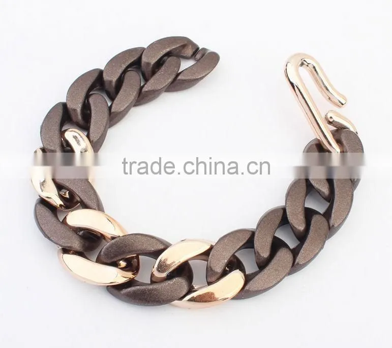 Cheap resin stones decoratived chain bracelets jewelry vners