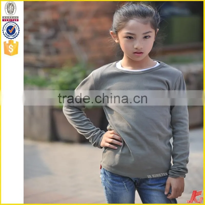 100 cotton bulk blank t shirt long sleeve for girls