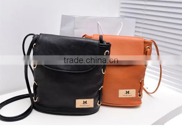 Women Candy Color Handbag Leather Cross Body Shoulder Bag Bucket Bag SV000837#
