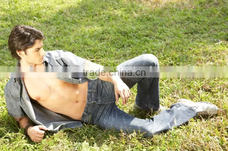 high quality men's denim jeans rips pants