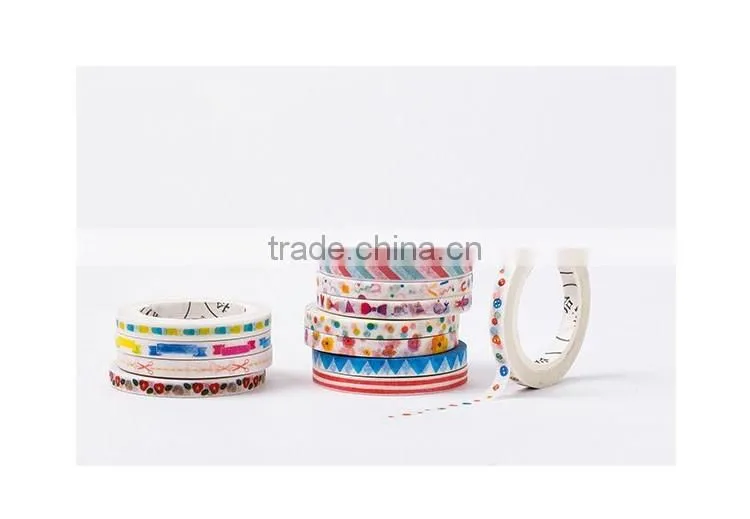 Muilt patterns Japanese washi tape 5mm*8m planner adhesive tape customizable