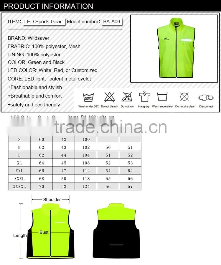 Flashing LED safety sports cycling wear new product reflective vest
