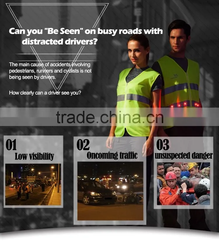 Hi Vis LED Flashing Safety Cleaning Uniform for Road Cleaner