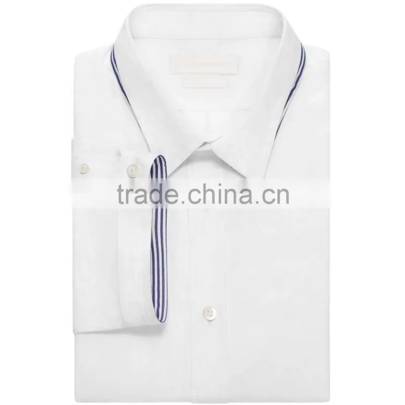2015 KAIYA double collar contrast stripe fancy short sleeve button front dress shirt bank office wearing