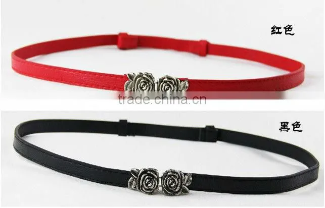 2013 fashion belts women with rosy shape buckle