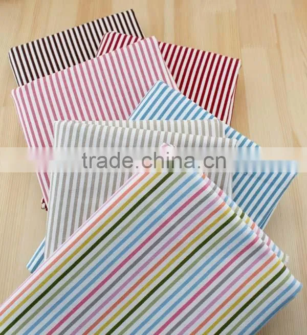 Fashion gold print plaid stripe cotton jute fabric for shirt