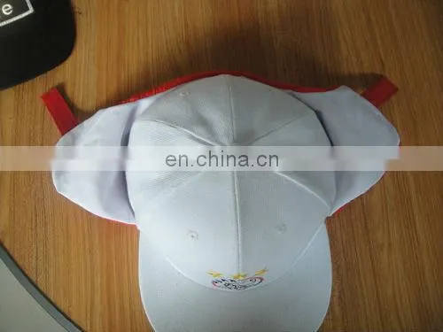 Custom Flat Brim Baseball Cap With Ear Flaps Fashion Men Black Snow Cap