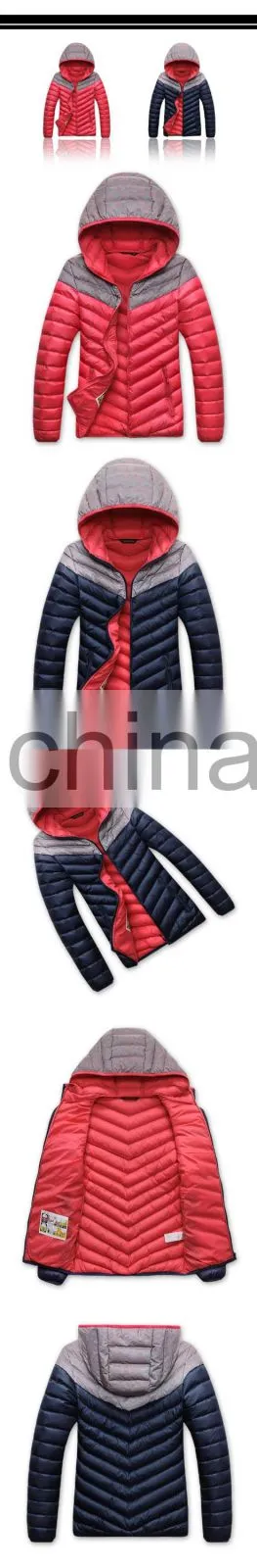 Hot sale reflective breathable winter down jacket padded coats with hood