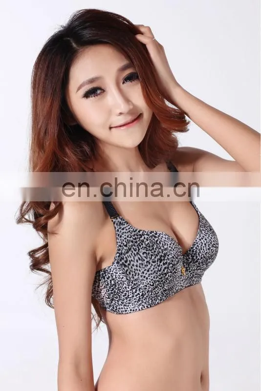 Sexy young girls under wear sexy black leopard printed brassiere panties Trade assurance supplier
