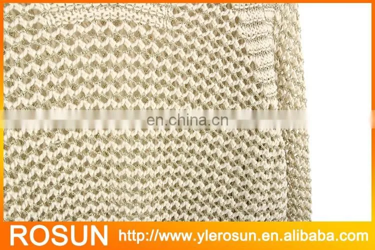 Ladies crocheted long sleeve pullover cable knit sweater