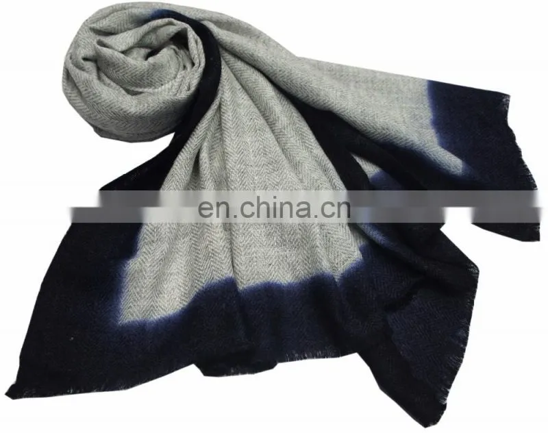 Ombre Herringbone pashmina wool shawl SMH