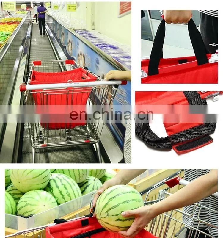 Foldable trolley cart supermarket shopping bags, multifunctional reusable shopping cart bags